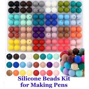 Silicone Beads Kit  for Making Pens, Key Chains, and More!  96 Beads